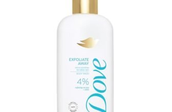 Dove Exfoliate Away Serum Body Wash with 4% Refining Serum + AHA | Gentle Exfoliation for Smooth, Refined Skin | Parabens-Free & Sulphate-Free Cleansers | 300 ML
