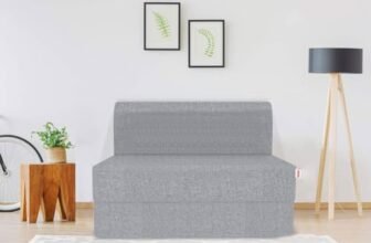 Coirfit 4-in-1 Two Seater Sofa Cum Bed (1 Year Warranty) with 2 Free Cushions | Folding Sofa, Bed, Lounger, Diwan | Removable Washable Cover | Compact & Lightweight -Grey 4×6 Feet
