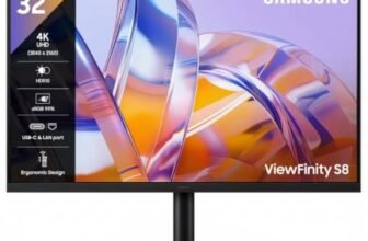Samsung 32″ ViewFinity S8 Monitor| 4K 3840 x 2160 |350nits| 1.07 Billion Colors| SRGB 99% | PIP | PBP | HDR10 |Display Port| HDMI Port | Multiple USB Ports | Eye Care|LS32H802UAWXXL|Black