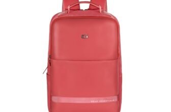 Gear Elevate Faux Leather 20L Water Resistant Anti-Theft 4 Compartment Backpack/Laptop Bag/Office Bag With Raincover For Men/Women (Pink)