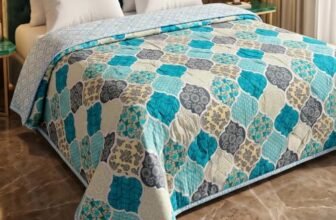 MollisHomes Double Bed Comforter 220 GSM 220×240 CM, Teal Mosaic