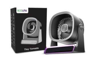 EcoLink Tiny Tornado Mini Fan (Grey Purple) | Compact & Portable Personal Fan | Powerful Airflow | USB Rechargeable | Quiet Cooling for Home, Office & Travel | Pack of 1