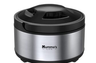 Mumma’s LIFE Stainless Steel Thermoware Casserole with Lid for Roti/Chapati | Double Wall Insulated Hot Pot for Hot Meal/Chapati/Curry Set of 1 (1500ML), Silver