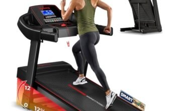 Lifelong 5HP Peak Motorized Treadmill for Home | 12% Auto Incline | 12 Preset Programs | 14 km/h Speed | 110 kg Capacity | LCD Display| Hydraulic Fold | Wide Running Belt | Bluetooth & FitShow App