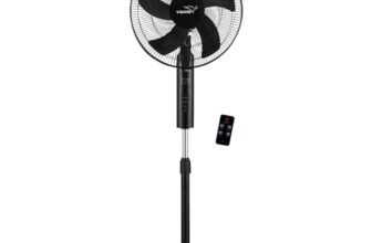 V-Guard Esfera 5 Blade 400 mm Pedestal Fan With Remote Control| Black