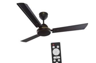 Nippo ZEN Remote Controlled 1200mm BLDC Ceiling Fan | BEE 5 Star | High Air Flow | Low Noise | Power Saving | Ergonomic Design with 3 Year Warranty | Smoky Brown