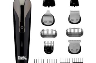 Morphy Richards Kingsman Pro 12-In-1 Grooming Kit For Men| Rechargeable All In One Men Trimmer|5 Face Nose Ear Hair Blades| Nose&Ear Trimmers| Private Part Shaving Body GroomersI2-Yr Warranty,Black