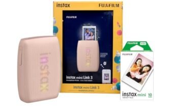 Fujifilm Instax Mini Link 3 Smartphone Photo Printer Starter Kit, Rose Pink