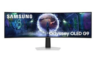 Samsung 49″ (124.4cm) Odyssey OLED G9 Curved Gaming Monitor (Smartchoice) Dual QHD 5120 x 1440|240Hz|0.03ms|DCI 99%|OLED Safeguard|FreeSync Premium Pro|G-Sync| HDR10+ Gaming|HAS|LS49DG930SWXXL|Silver