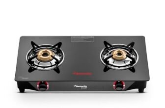 Butterfly Smart 2 Burner Glass Top Gas Stove with Manual Ignition