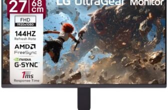 LG 27G411B 68 cm (27 Inch) Ultragear FHD(1920 x 1080) IPS Gaming Monitor, 1ms MBR, 144Hz, HDR10, NVIDIA G-Sync Compatible, AMD FreeSync, HDR10, HDMI, DP, HP Out, Anti-Glare, Slim Stand, Black