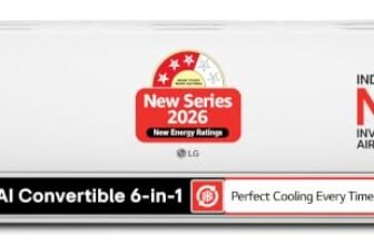 LG 1.5 Ton 3 Star, 5500W Max Cooling Capacity, Smart Inverter Split AC (Copper, AI Convertible 6-in-1, Energy Saving & Faster Cooling at 55℃, Allergen Protection, Monsoon Comfort, AS-Q19HNXE, White)