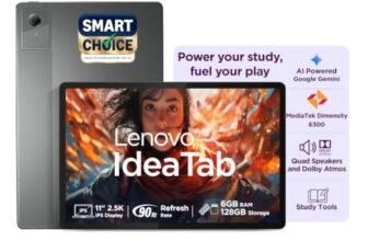 Lenovo Idea Tab (Smartchoice) | WiFi Only |11″ 2.5K IPS Display |6GB RAM + 128GB ROM (Expandable Upto 2TB)| MediaTek Dimensity 6300|7040mAh|4 Speakers| Grey