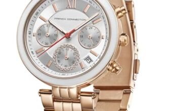 French Connection ChronaLuxe | Quartz Chronograph | Silver Dial | Stainless Steel Strap | Watch for Women – FCMX05SRGM