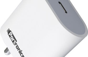 Portronics 20 W PD 3 A Wall Charger for Mobile(White)