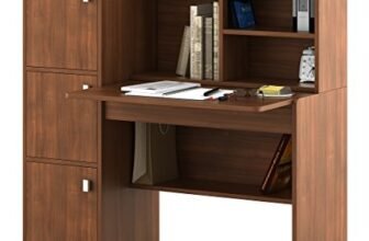 Spacewood Study Table | 3 Year Warranty | Winner|Study Desk with Book Shelf, Office Table, Study Table for Adults, Table with 4 Shelves and 3 Shutter Storage | Engineered Wood |Walnut Rigato
