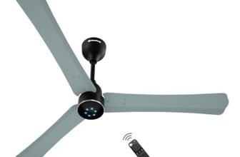 atomberg Renesa Halo Smart Alexa Enabled 1200mm BLDC Ceiling Fan with Remote | BEE 5 star | High Air Delivery | Low noise | LED Speed Indicator | Sleek Design | | 3 Year Warranty |Misty Teal