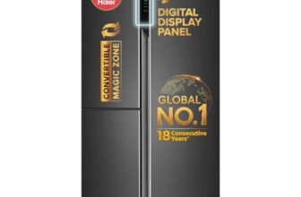 Haier Smart Choice 598 L 3 Star Frost Free Expert Inverter 3-Door Side by Side Refrigerator (HRT-683GK, Graphite Black, Magic Convertible, Deo Fresh Technology, 2026 Model)