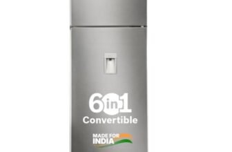 Bosch 368L, 1 Star, Frost Free Double Door Refrigerator with 2.5 L Water Dispenser | 6-in-1 Convertible Storage Modes | Fresh up to 10 Days | 2 Cooling System (CTC39S21AI, Fine Steel, 2026)