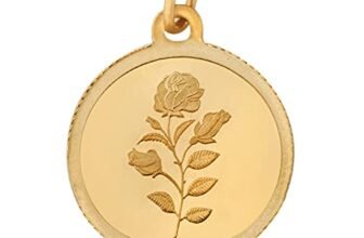 Bangalore Refinery 24k (999) Purity 2gm Yellow Gold Round Rose Pendant (without hook)