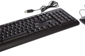 Lenovo 160 Keyboard & Mouse Wired Combo | Waterproof Exoskeleton | Splash Proof Keys | 1600 DPI Full Size Mouse | Non-Slip Scroll Wheel | Adjustable Keyboard Stand | 3 Yr Warranty