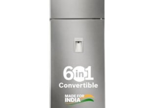 Bosch Smart Choice 368L, 2 Star, Frost Free Double Door Refrigerator with 2.5 L Water Dispenser | 6-in-1 Convertible Storage Modes|VitaFresh |Touch Panel | 2 Cooling System |(CTC39S22AI, Silver, 2026)