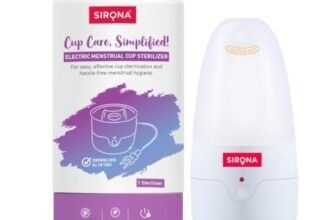 Sirona Electric Menstrual Cup Sterilizer – Pack of 1 | Steam Sterilization for Menstrual Cup | Auto Power-Off | BPA-Free | Kils 99% Germs