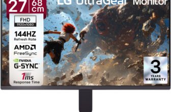 LG UltraGear 68.58 cm (27 inch) Full HD IPS Panel Gaming Monitor (27G411B-B)(NVIDIA G Sync, Response Time: 1 ms, 144 Hz Refresh Rate)