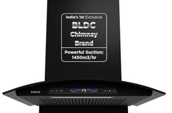 KOCHE ENZO 60 cm BLDC Kitchen Chimney Autoclean Filterless with FREE Duct Pipe | 1450 cmh Suction | Gesture + Touch Control | 12 Yrs Motor & 2 Yrs Product Warranty