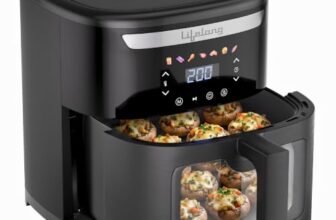 Lifelong Air Fryer|7L Capacity, 1500W Power|7 Presets, 360° Rapid Air Circulation, Defrost Function, Low Oil Cooking, Touch Panel Control, Clear Window| Kitchen Appliance for Baking, Grilling & Frying