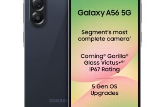 Samsung Galaxy A56 5G Mobile (Awesome Midnight Blue, 8GB, 256GB) | Segment Most Complete Triple Camera | 50MP | AI Editing | 4nm Processor | sAMOLED | 5000mAh | Gorilla Glass Victus+| Knox Security