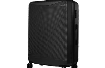 Verage V-Lite Firestone 28″/78cms Black Check-in Hardsided Trolley Bags for Travel, Large Suitcase with Spinner Wheels, Anti-Theft Zippers Luggage