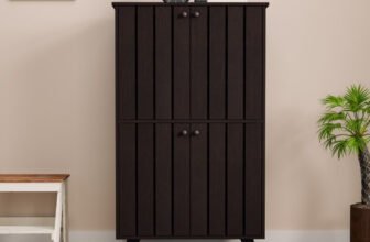 Flipkart Perfect Homes Cole Engineered Wood Shoe Rack(Melamine Chocolate Wenge, 6 Shelves, Knock Down)
