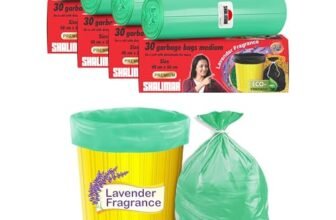 Shalimar Premium Scented Garbage Bags | Medium 19 X 21 Inches | 120 Bags (30 Bags X 4 Rolls) | Lavender Fragrance | Dustbin Bag/Trash Bag | (Green) – Perforated Box for Easy Dispensing