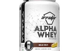 avvatar ALPHA WHEY PROTEIN | 1Kg | Malai Kulfi Flavour | 25g Protein | 25 Servings