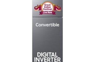Samsung 236 L, 3 Star, Convertible, Digital Inverter Frost Free Double Door Refrigerator (RT40H28U3THL, Silver, Refined Inox, 2026 Model)