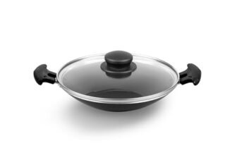 Pigeon Aluminium By Stovekraft Special Non-Stick Appachetty With Lid, 200Mm, Black