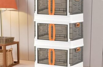Arto Large Storage Containers Set of 3, 70L Folding Plastic Organizer Boxes, Stackable Bins for Kitchen Wardrobe Pantry & Closet, Space Saving Heavy Duty Durable Home Cabinet