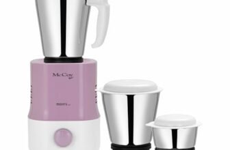 McCoy Mighty X5 Mixer Grinder | 3 SS Jars | 500 W Mixi | Hybrid Motor with 2 Years Warranty | Light Purple & White