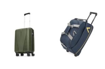 Aristocrat Airpro Cabin (Small Size) Hard Case Trolley Bag, 8 Wheels, Polypropylene Case Luggage, + Cadet Polyester 52 cms Blue Travel Duffle (Cadet)