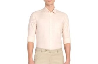 Arrow Men’s Full Sleeve Slim Fit Collar Cotton Formal Shirt Brown