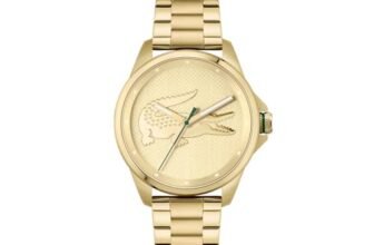 Lacoste Le Croc Qtz Basic Champagne Round Dial Men’s Watch | Ionic Plated Thin Gold Steel Material | Bracelet Watch – 2011133