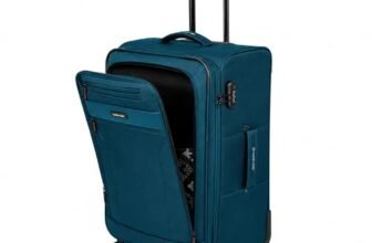 Nasher Miles Berlin Expander Soft-Sided Polyester Check-in Luggage 24 inch | 65cm | 8 Wheels Medium Trolley Bag for Travel | Suitcase (Teal)