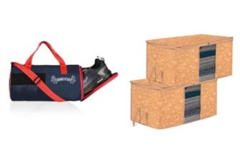 Kuber Water Resistant 3 Compartment Gym Bags for Men | Underbed Storage Bag