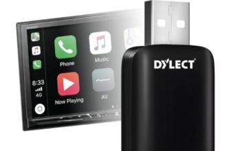 Dylect® AirDrive Wireless CarPlay & Android Auto Adapter | Convert Wired CarPlay/Android Auto to Wireless | Plug & Play USB Dongle with Bluetooth 5.4, Dual-Band Wi-Fi & USB-C to USB-A Cable for Cars