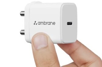 Ambrane 25W Type C Fast Charger Mobile GAN Adapter Charging for iPhone 17/16/15/14/13/12 Series, Samsung & Other Type-C Devices | Multiple Protection, Compact Design PD Technology (Charge 25, White)