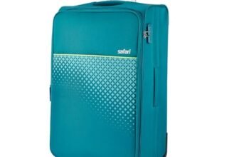 Safari Prisma Neo 77Cm Large Checkin Trolley Bag Polyester Expandable Soft Luggage, 4 Wheels 360 Degree Wheeling, Travel Bag, Suitcase for Travel, Trolley Bags for Travel Large Size, Teal