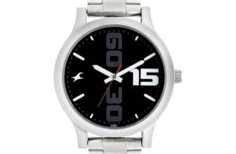Fastrack Bold Quartz Analog Black Dial Silver Stainless Steel Strap Watch for Guys – NT38051SM04
