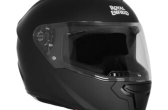 Royal Enfield Full Face Quest Helmet with Visor | ISI &DOT Certified | High Density EPS Liner for Better Impact Absorption | High Impact Grade Thermoplastic Shell | MATT Black (L) 58 CM