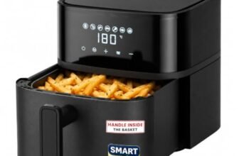 Lifelong Smartchoice 4.2L Digital Air Fryer |7 Preset Menus| Detachable Handle, Touch Panel, Non-Stick Basket| 360° Rapid Air Technology |Use Little to No Oil, Frying, Grilling, Baking,Roasting |1200W